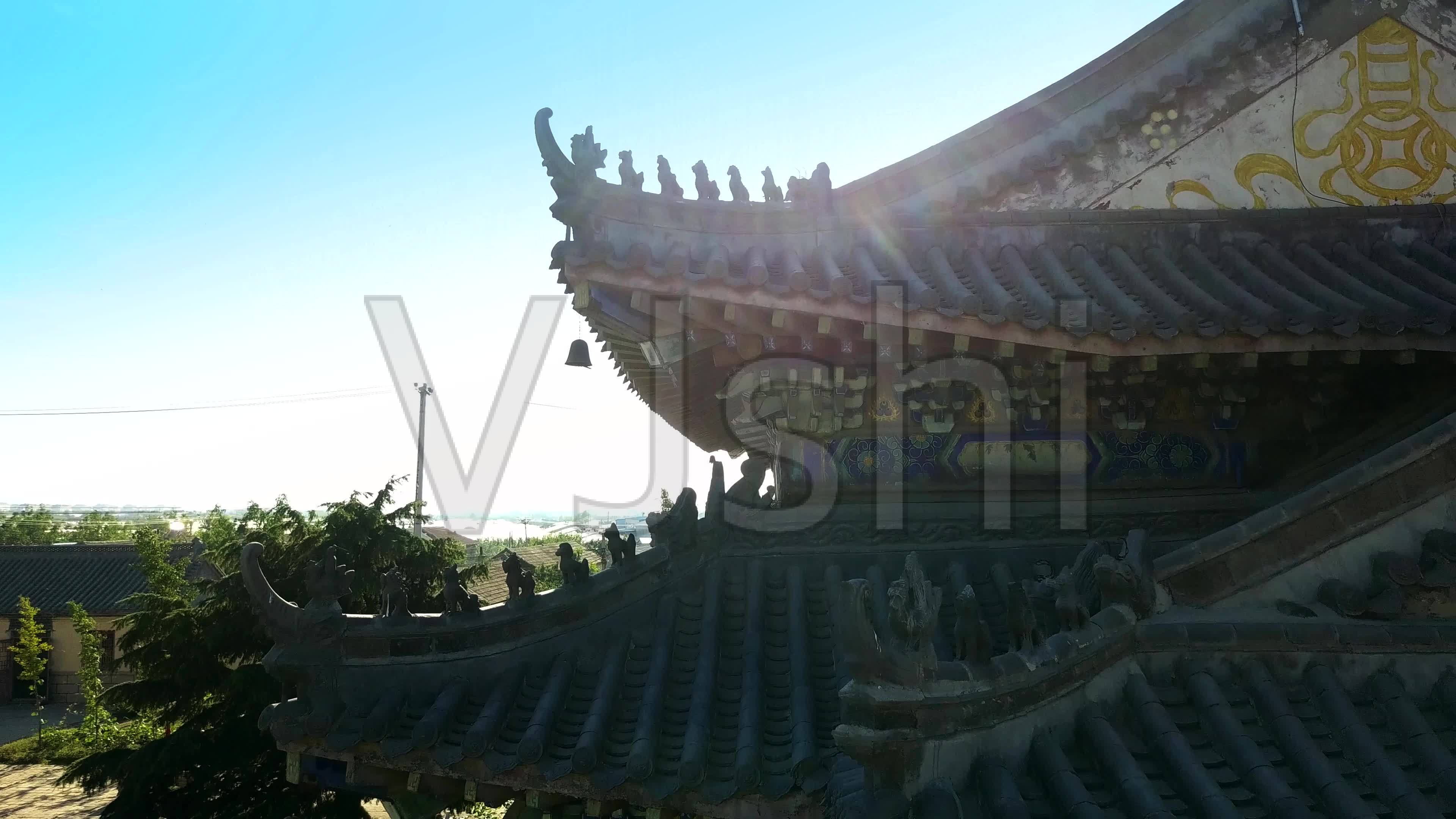 4K航拍寺廟古建筑廟宇佛教大殿屋檐_3840X2160_高清視頻素材下載(編號:1799958)_實拍視頻